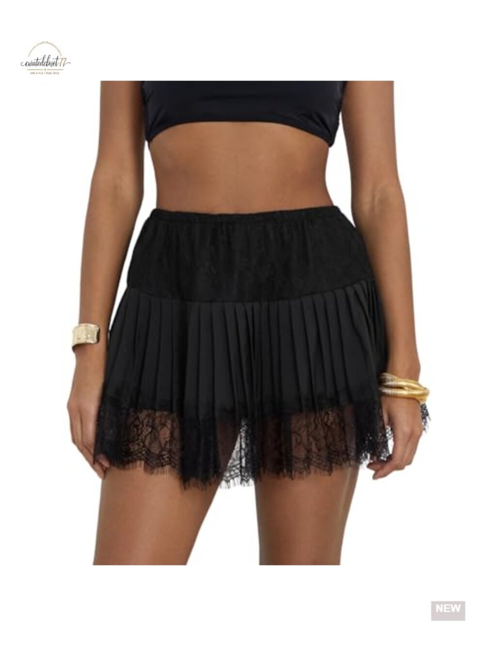 Women Y2K Lace Ruffle Pleated Mini Skirt Low Rise Floral Mesh Half Slip